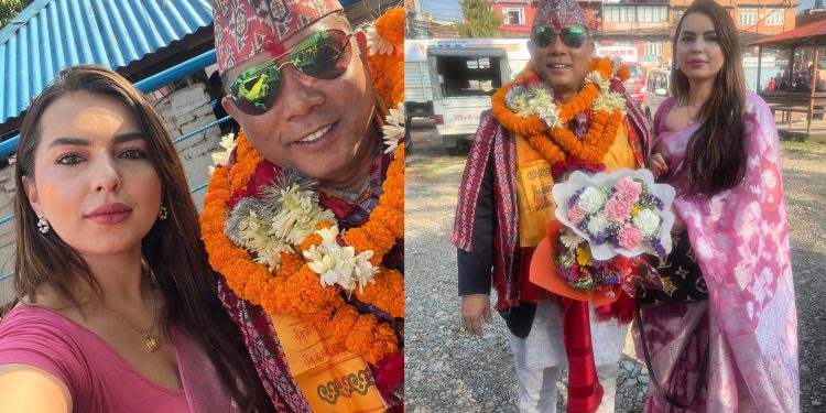 रेशम चौधरीसंग अभिनेत्री एलिजा गौतमको सेल्फी, आगो लाग्नबाट देश जोगियो (भिडियो)