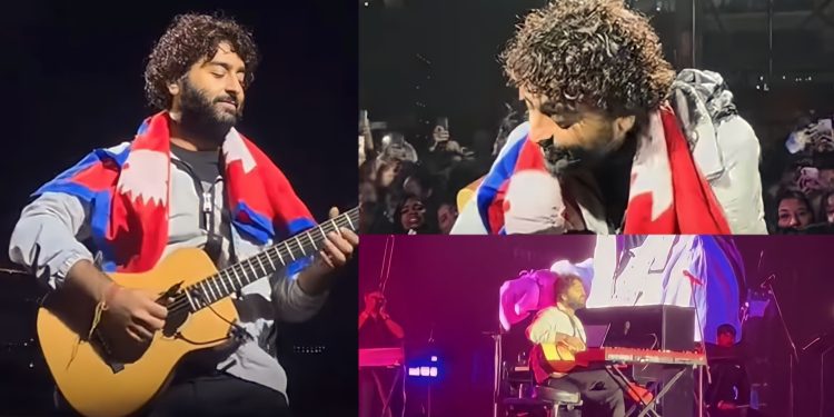 भारतिय चर्चित गायक अरिजितको काँधमा नेपालको झण्डा, गाए नेपाली गीत