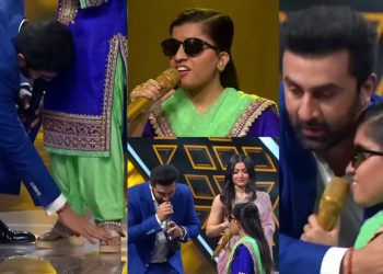 मेनुकाको खुट्टा छुँदै बलिउड स्टार रणवीर कपुरले लिए आशिर्वाद