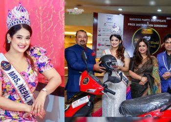 आयोजकद्वारा ‘मिसेस नेपाल वर्ल्ड २०२३’बिजेता पृथ्विया थापालाई इलेक्ट्रिक स्कुटर प्रदान