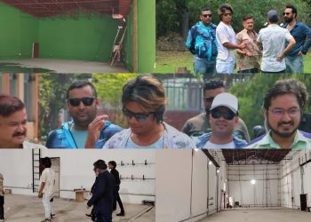 इटहरीको इन्डोर स्टुडियोमा ‘बलिदान’, ४० फिटको दुर्गा मुर्तीसहित हजारौं मान्छेका बिच ५ सय जनाको एक्सन दृष्य