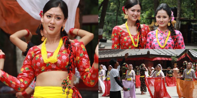 फिल्म ‘माईतीघर’को टाईटल गीत छायांकन सुरु, उपासना र श्यामा श्रीको ठुम्का (तस्वीर)