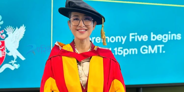 अभिनेत्री मनिषा कोइरालालाई ब्राडफोर्ड विश्वविद्यालयबाट मानार्थ विद्यावारिधि