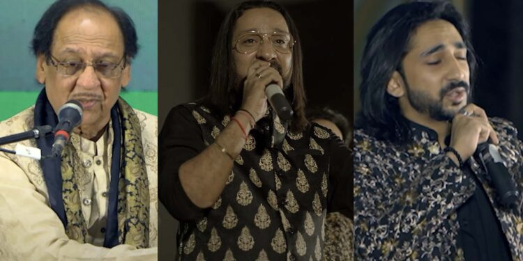 एउटै नेपाली गजल गीतमा विश्वप्रसिद्ध गजलकार गुलाम अलि खान, उनका छोरा र नातीको स्वर