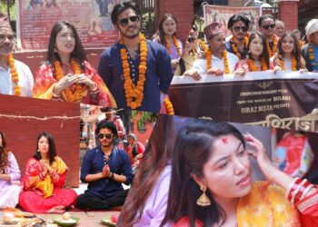 कलाकारको जम्बो टोली लिएर फ्लोरमा निस्कियो ‘महाराजधिराज’, फूलपातीमा रिलिज हुने